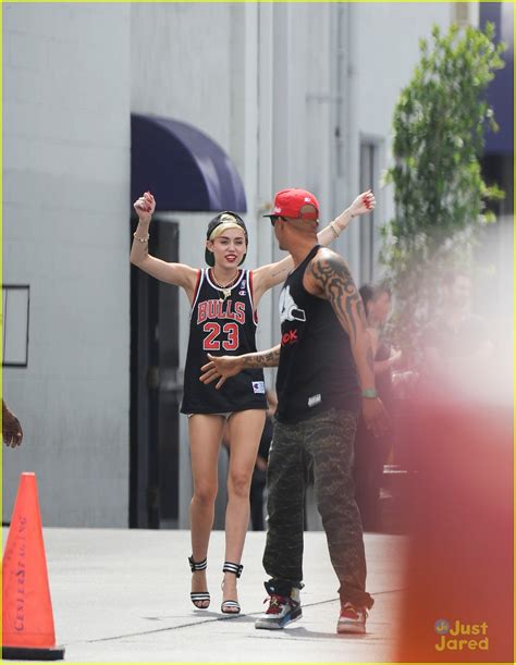 Full Sized Photo Of Miley Cyrus Bulls Jersey 01 Miley Cyrus Bulls Jersey Beauty Just Jared Jr