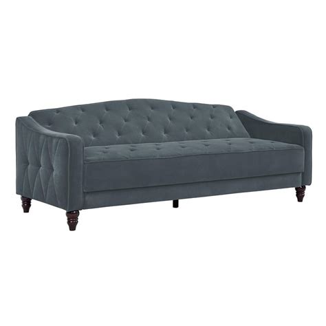 Novogratz Vintage Tufted Sofa Sleeper Ii Blue Velvet Homesquare