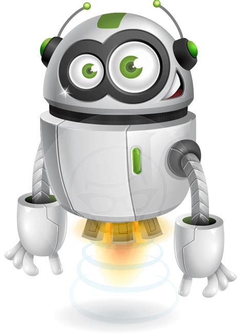 Vector Robot Cartoon Character Rory Aerobot Graphicmama Graphicmama