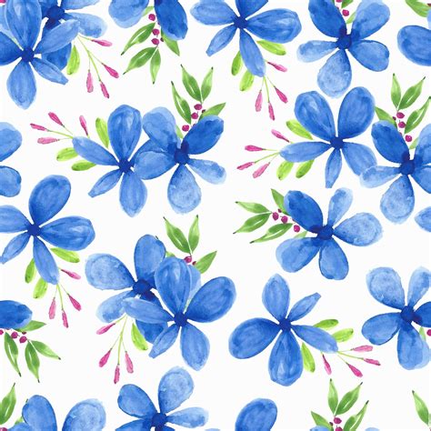 Blue Petal Flower Watercolor Pattern 1234154 Vector Art At Vecteezy