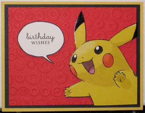 Happy Meal Pikachu Birthday Card Pokemon Birthday Card Recycled
