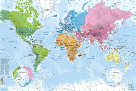Weltkarte Kontinente Und Ozeane Poster Mapom Geoatlas Ohmyprints