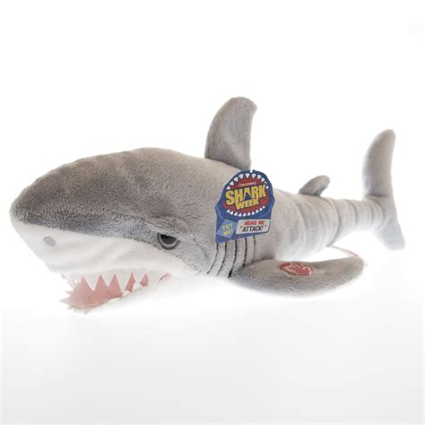 Stuffed Shark Plush Toy 18 Great White With Sound
