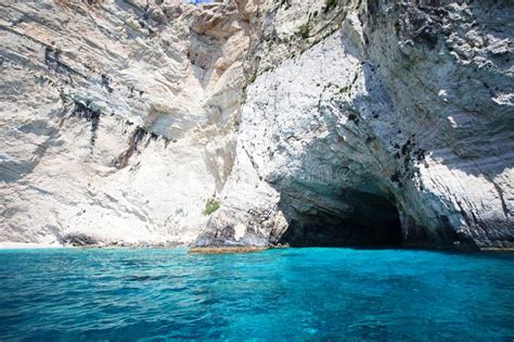 View Of Famous Blue Caves On Zakynthos Island In Greece Europe Stock