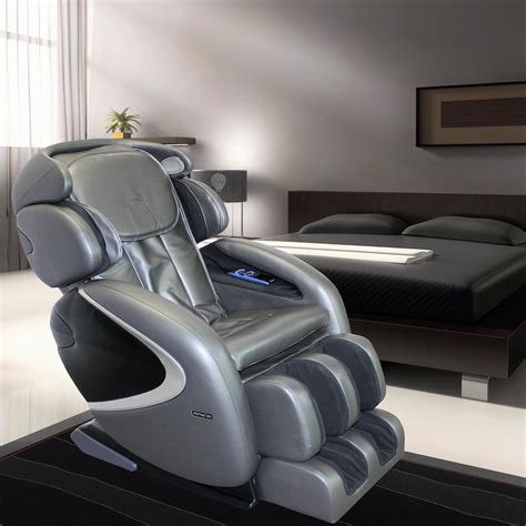 Titan Osaki Gray Faux Leather Reclining Massage Chair Ap Aurora Grey The Home Depot