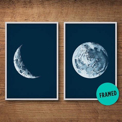 Moon Phase Prints Framed Moon Art Moon Phases Prints Moon Phases
