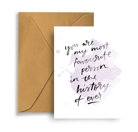 You Are My Favourite Person Handcrafted Greeting Card Hand Lettering