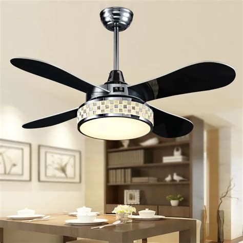 42 Inch Fans With Lights Modern Crystal Mosaic Design Ceiling Fan Led