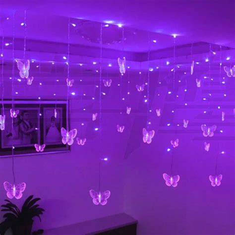 Butterfly Hanging Fairy Lights In Pink Or Purple Butterfly Room