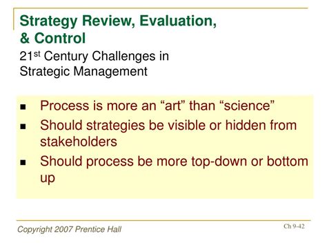 Ppt Chapter 9 Strategy Review Evaluation And Control Powerpoint