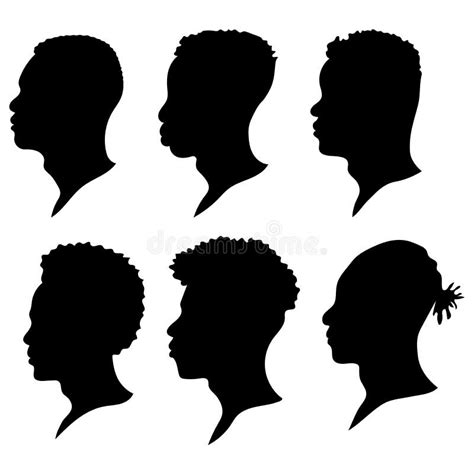Silhouettes Of African Americans A Set Of Men S Profile Silhouettes