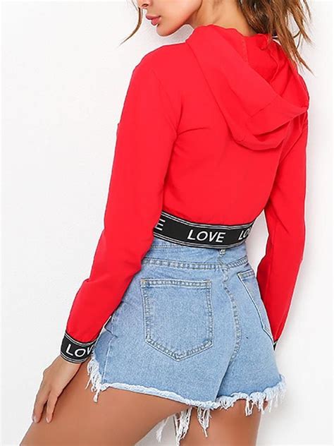 Love Balance Red Crop Hoodie Red Cropped Hoodie Fashion Clothes