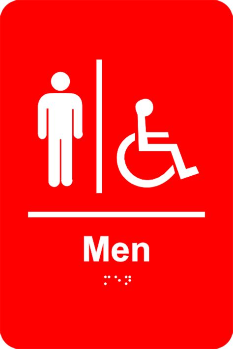 Braille Mens Restroom Sign Handicap Accessible Name Tag Wizard