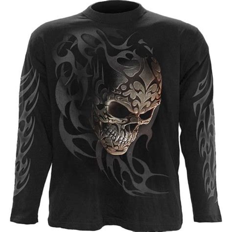 Gothic Clothing Graphic Mens Shirt By Spiral Skull Print Mens