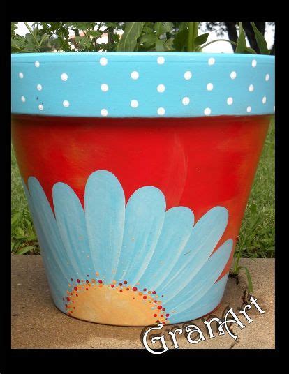 Painted Clay Pots By Granart Flower Pot Art Painted Clay Pots Clay