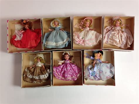 Lot 7 Vintage 5½ Nancy Ann Storybook Dolls Of The Day Series 180 186 All Bisque