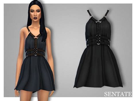 Sentates Abernathy Dress Dresses Halter Dress Short Sims 4 Clothing