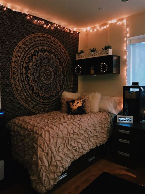 Gold And Black Theme Dorm College Dorm Trendy Tapestry Gold Namaste