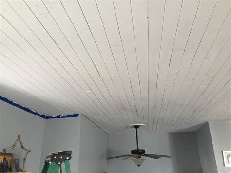 Diy Plank Farmhouse Ceilings The Dabbling Crafter