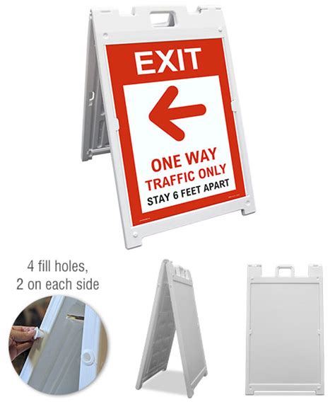 Exit One Way Traffic Only Left Arrow Sandwich Board Sign Save 10