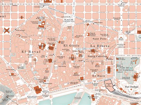 Map Of Barcelona Spain On Behance