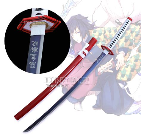 Hand Forged Demon Slayer Giyuu Tomioka Nichirin Sword-Red | Hobby Zone