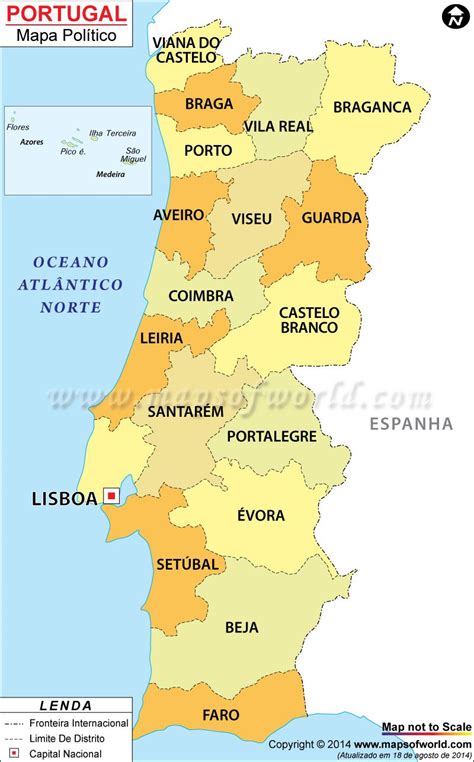 Distritos Mapa De Portugal Regiões Mapa De Portugal Geografia E