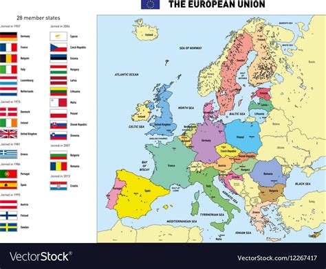 Map Of The European Union Royalty Free Vector Image