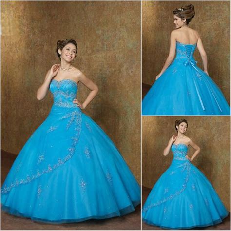 Blue Strapless Victorian Gothic Edwardian Style Evening Ball Gown Prom Dresses Sku 303011