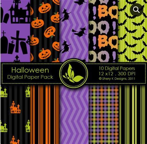 Halloween Digital Papers Download Digital Scrapbook Paper Digital