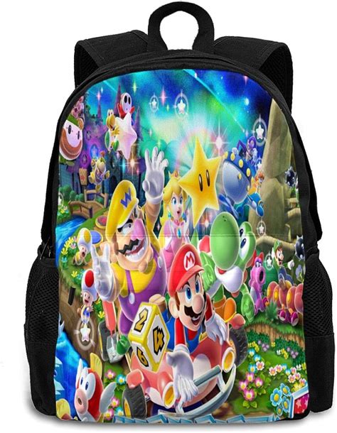 Super Mario Backpack Glow In The Dark Rucksack Boys Travel School Lunch