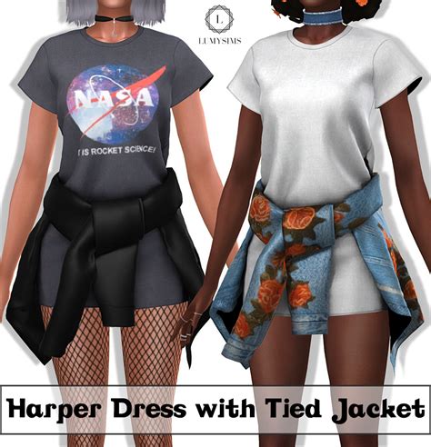 Harper Dress With Tied Jacket The Sims 4 Create A Sim Curseforge