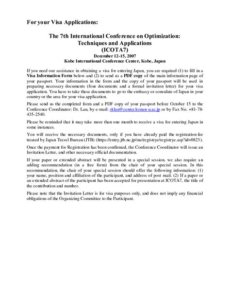 Sample Cover Letter Japan Visa Cover Letter Style