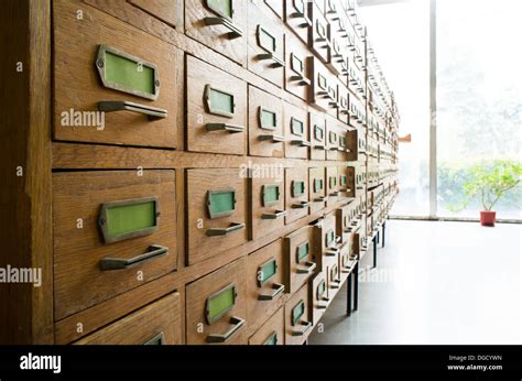 Old Archive With Wooden Drawers Stock Photo Alamy
