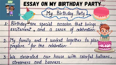 10 Lines On My Birthday In English My Birthday Essay Essay On My