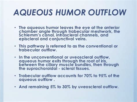 Physiology Of Aqueous Humor