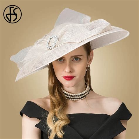 Fs Women Vintage White Linen Church Hat Kentucky Derby Hats Wedding Party Hats And Fascinators