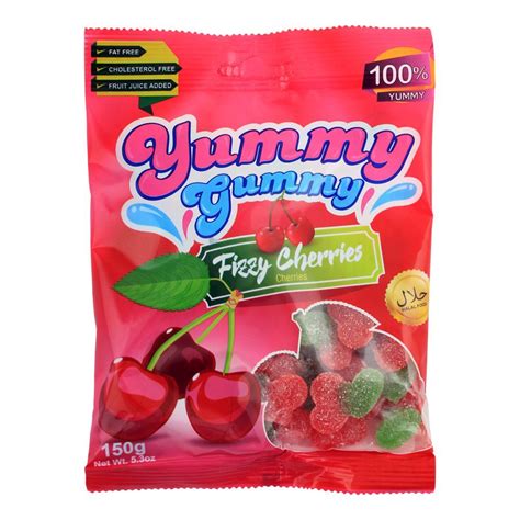 Buy Yummy Gummy Jelly Fizzy Cherries Gluten Free 150g Online At Best
