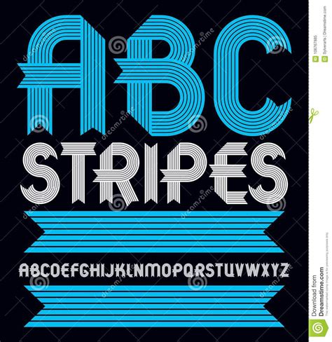 Set Of Trendy Vector Capital Alphabet Letters Abc Isolated Geo Stock