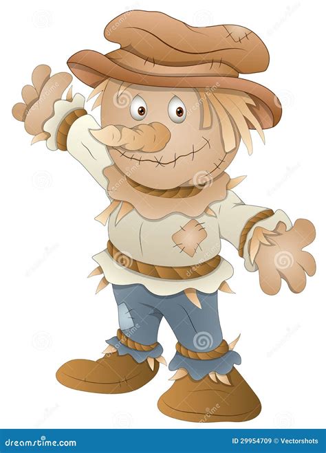 Cute Scarecrow Cartoon Character Vector Illustration Royalty Free