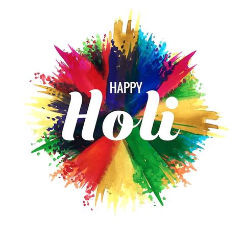 Free Vector Happy Holi Festival Of India Celebration Colorful Splash