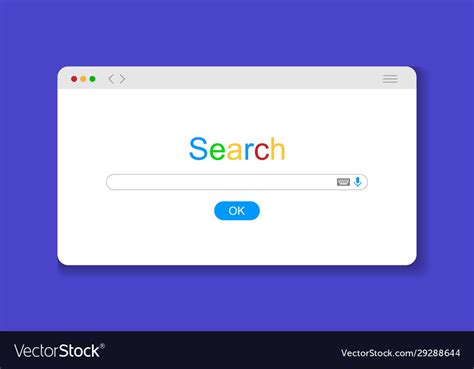 Internet Search Window Browser Search Engine Vector Image