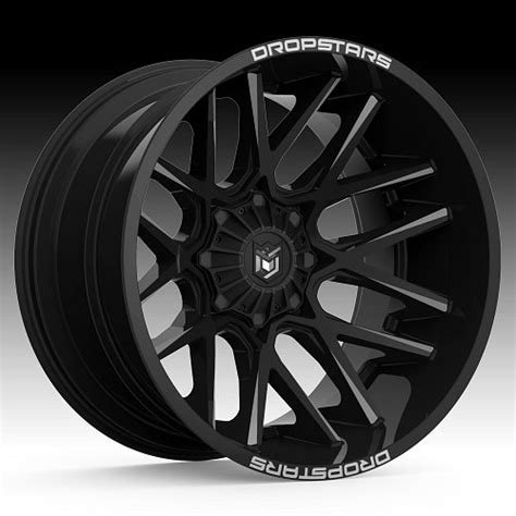 Dropstars 654bm Black Milled Custom Wheels Rims 654bm Dropstars