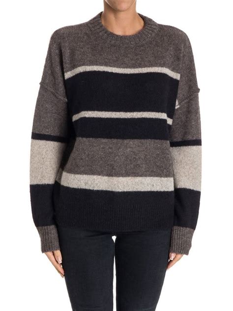 360 Sweater Abbagail Striped Cashmere Sweater In Nero