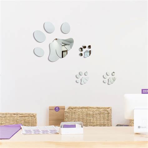 I prefer the simple look of a wooden frame and a paw print, but you can print out your pet's. Acrylic mirror Dog Cat Paw Print Wall Stickers Walking Paw ...