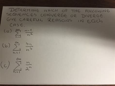 Solved Determine Which Of The Following Sequences Converge