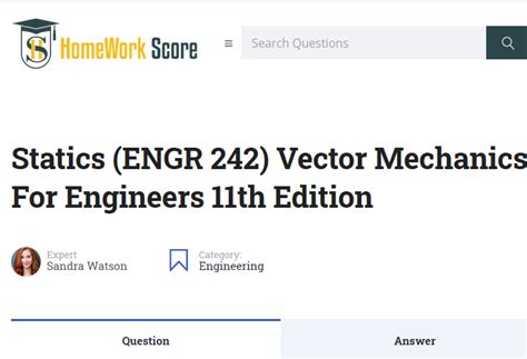 Statics Engr 242 Vector Mechanics For Engineers 11th Edition Vector