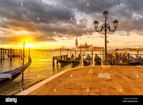Venice Sunrise Italy Stock Photo Alamy