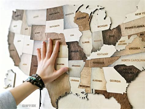 Us Map Wood Map Of United States Travel Map Wall Art Etsy In 2020