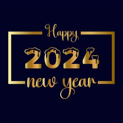 3d 골드 컬러 디자인 템플릿으로 2024년 새해 복 많이 받으세요 2024년 새해 축하 프리미엄 벡터